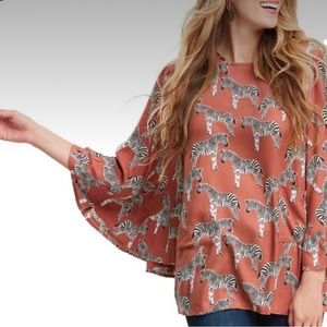 NWT World Market Zebra Blouse